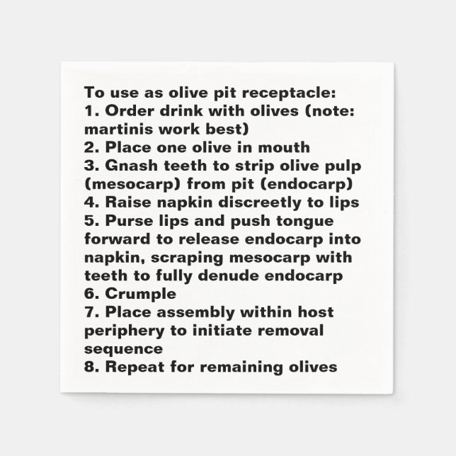 Guardanapo De Papel guardanapo-coquetel de Olive Pit (Frente)