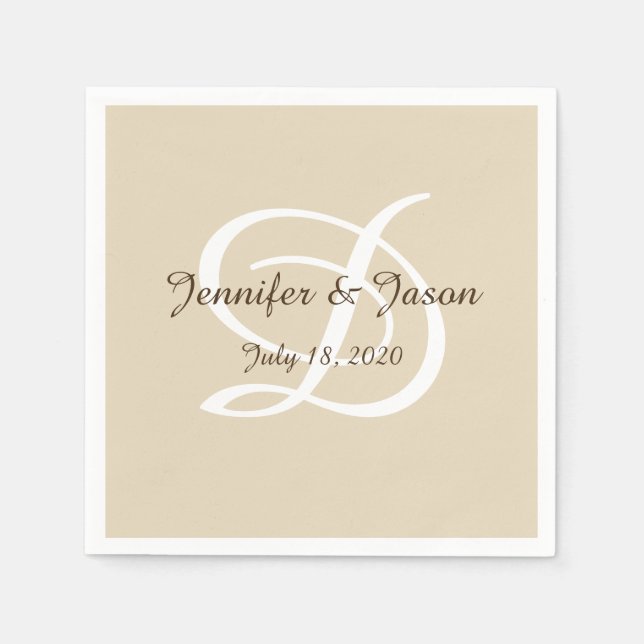 Guardanapo De Papel Guardanapos-coquetéis de casamento/aniversário (Frente)