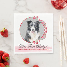 Guardanapo De Papel Guardas de casamento com foto de cães Border Colli