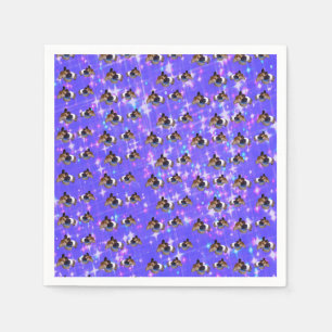 Guardanapo De Papel Guaxinim Roxo Sparkle, Aniversário Napkins