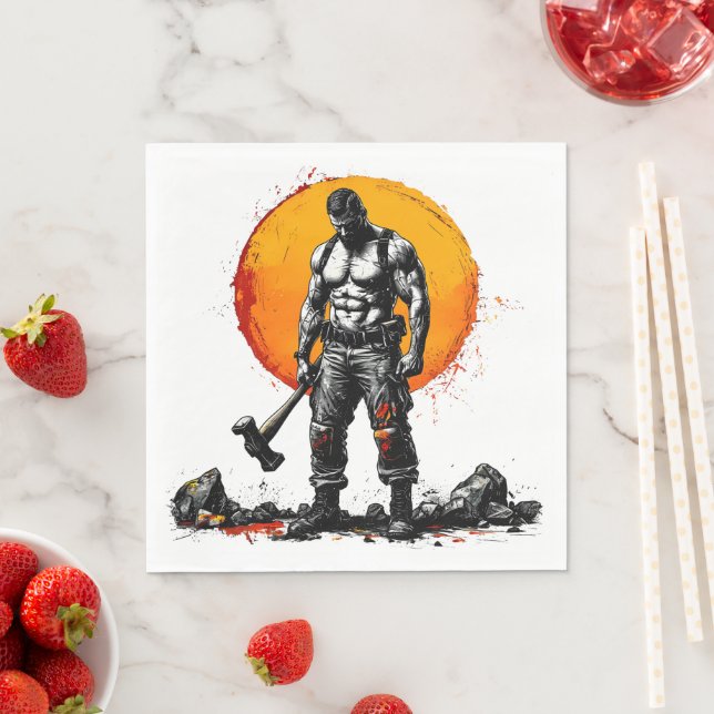 Guardanapo De Papel guerreiro barbárie fantasia medieval força do humm (Insitu)