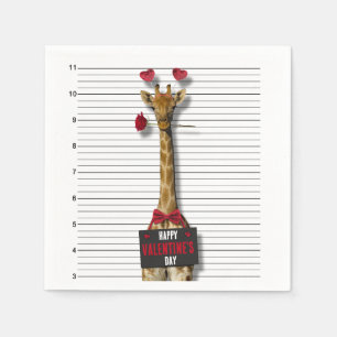 Guardanapo De Papel Guilty Giraffe Mugshot Engraçado Feliz dia de os n