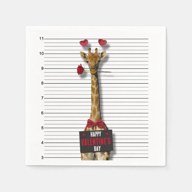 Guardanapo De Papel Guilty Giraffe Mugshot Engraçado Feliz dia de os n (Frente)