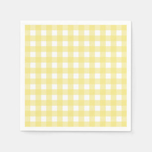 Guardanapo De Papel Guingão amarelo pálido e branco