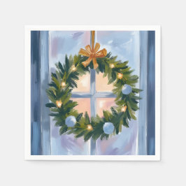 Guardanapo De Papel Guirlanda de Férias Dourada Pintura de Férias Aqua