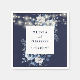 Guardanapo De Papel Guirlanda de Luzes Azuis Marinho em Napkin de Casa