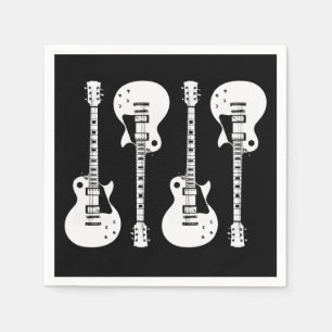 Guardanapo De Papel Guitarras Elétricas em Branco