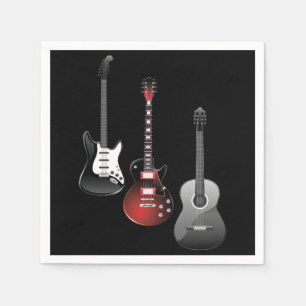 Guardanapo De Papel Guitarras Elétricas Legais para Presente de Amante