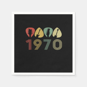 Guardanapo De Papel Guitarrista Guitarra Picada 1970 Aniversário Guita