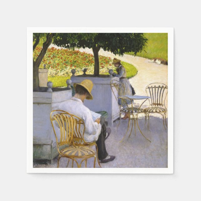 Guardanapo De Papel Gustave Caillebotte - As Árvores Laranja (Frente)
