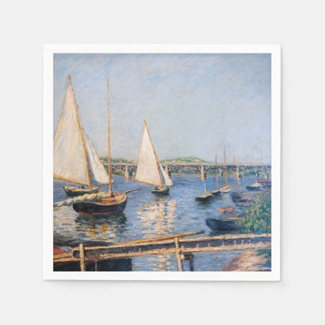 Guardanapo De Papel Gustave Caillebotte - Barcos à vela em Argenteuil (Frente)