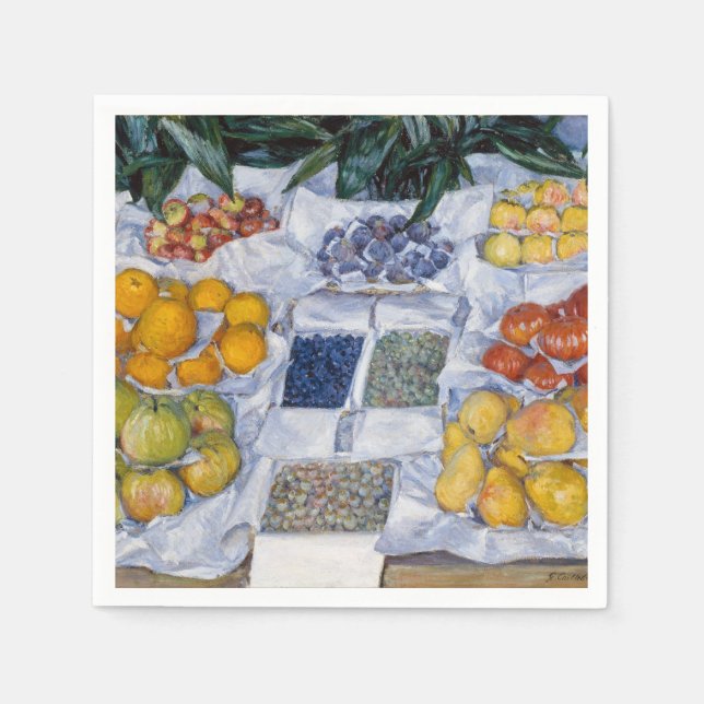 Guardanapo De Papel Gustave Caillebotte - Fruta exibida em um suporte (Frente)