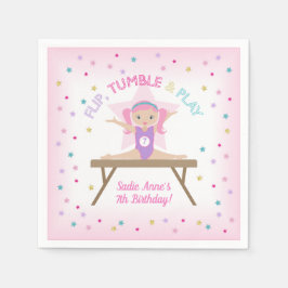 Guardanapo De Papel Gymnast Pink Hair Gymnastics Salta Festa de aniver