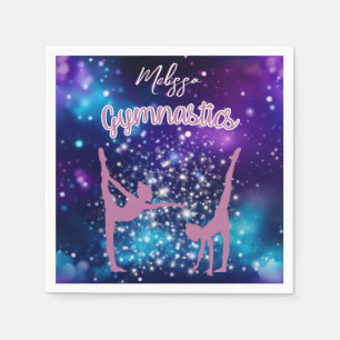 Guardanapo De Papel Gymnastics Galaxy Purple Turquoise Personalizada