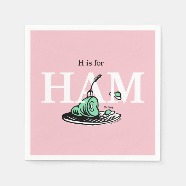 Guardanapo De Papel "H é para HAM" | Design de Alfabeto (Frente)