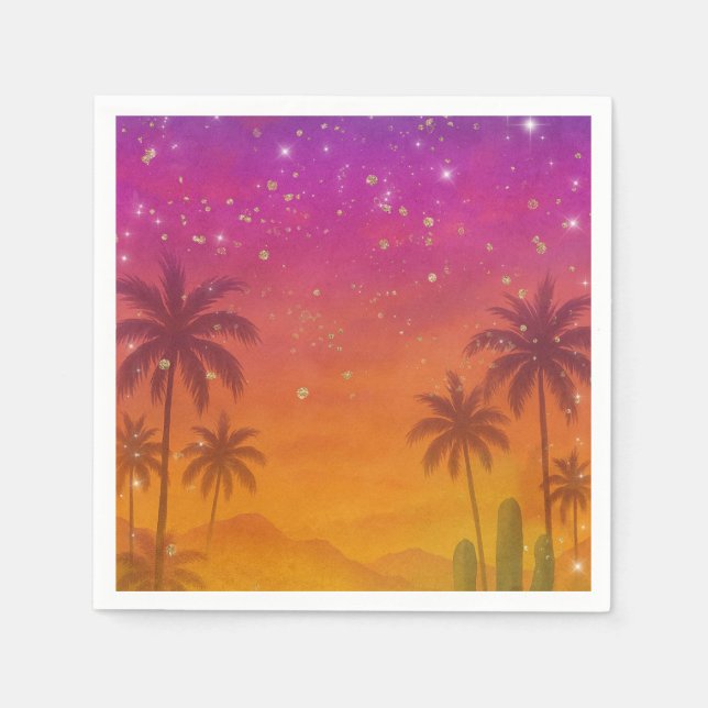 Guardanapo De Papel Hacienda Sunset Vibrant Fiesta Quinceañera (Frente)