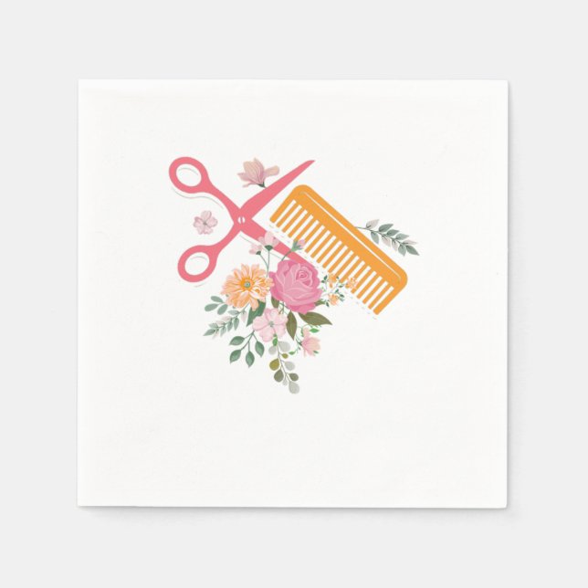 Guardanapo De Papel Hair Salon Hairdresser Tesoura Hair Stylist Barbe (Frente)