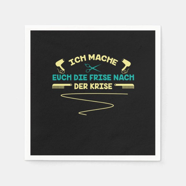 Guardanapo De Papel Hairdresser Hair Salon Scissors Hair Dryer Gift (Frente)