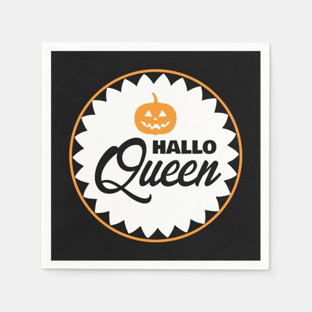 Guardanapo De Papel Hallo Queen Halloween Party  (Frente)