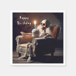 Guardanapo De Papel Halloween Birthday Skeleton