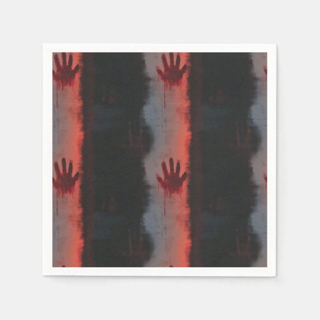 Guardanapo De Papel Halloween Bloody Handprint (Frente)