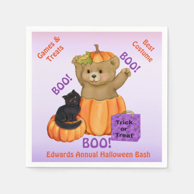 Guardanapo De Papel Halloween Boo Bear (Frente)
