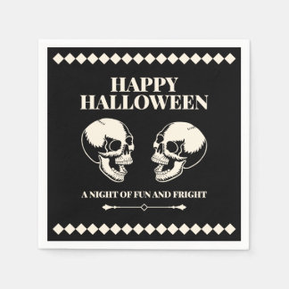 Guardanapo De Papel Halloween Caveiras Risonhas Diversão e Medo