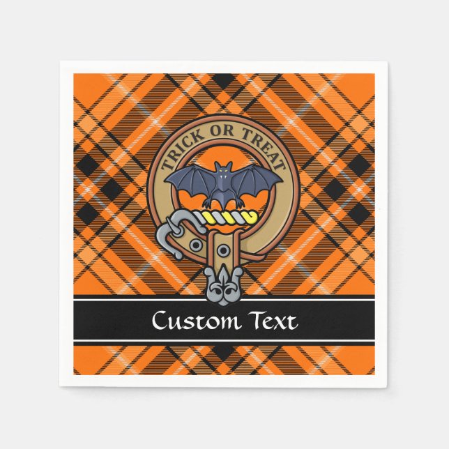 Guardanapo De Papel Halloween Crest sobre Tartan Napkins (Frente)