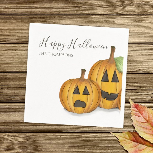 Guardanapo De Papel Halloween Cute Pumpkins Jack O'lanterns Simples (Criador carregado)