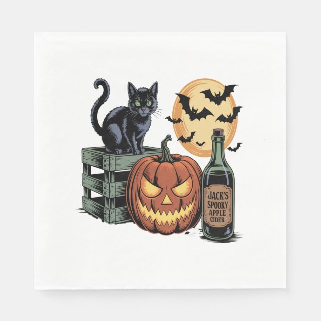 Guardanapo De Papel Halloween de abelha de abóbora (Frente)
