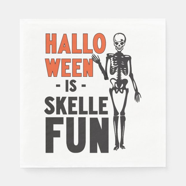 Guardanapo De Papel Halloween é Skellefun (Frente)