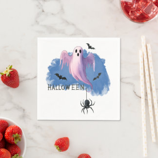Guardanapo De Papel HALLOWEEN Fantasma Com Aranha