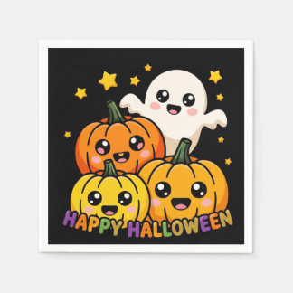 Guardanapo de papel Halloween Fantasmas e Abóboras