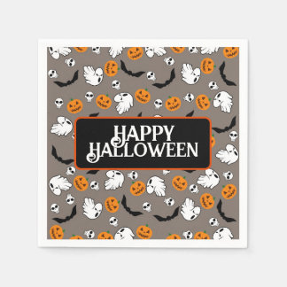 Guardanapo De Papel Halloween Ghost Bats Skull Pumpkin