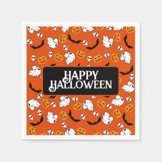 Guardanapo De Papel Halloween Ghost Bats Skull Pumpkin