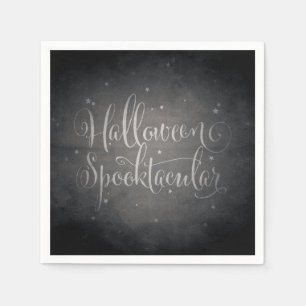 Guardanapo De Papel Halloween Gothic Preto, Script Elegante