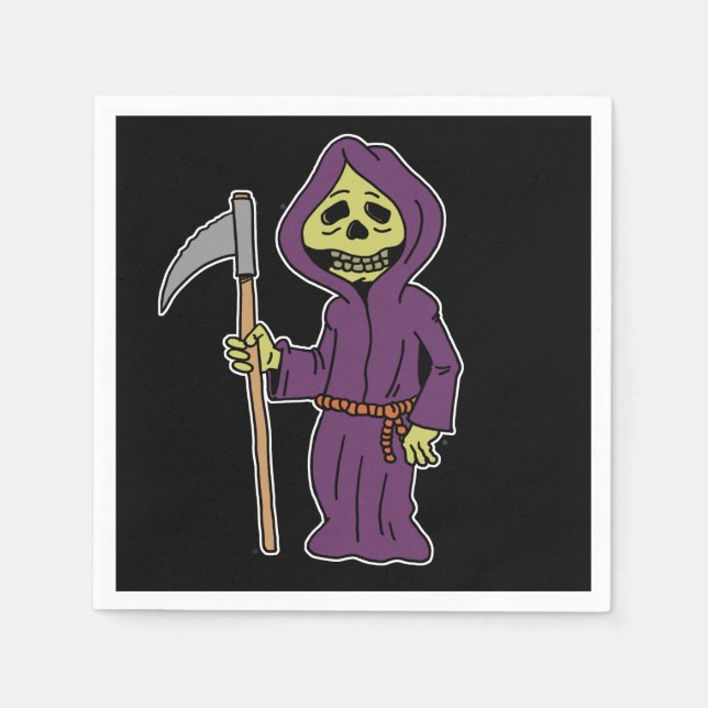 Guardanapo De Papel Halloween Grim Reaper Cartoon Napkins (Frente)