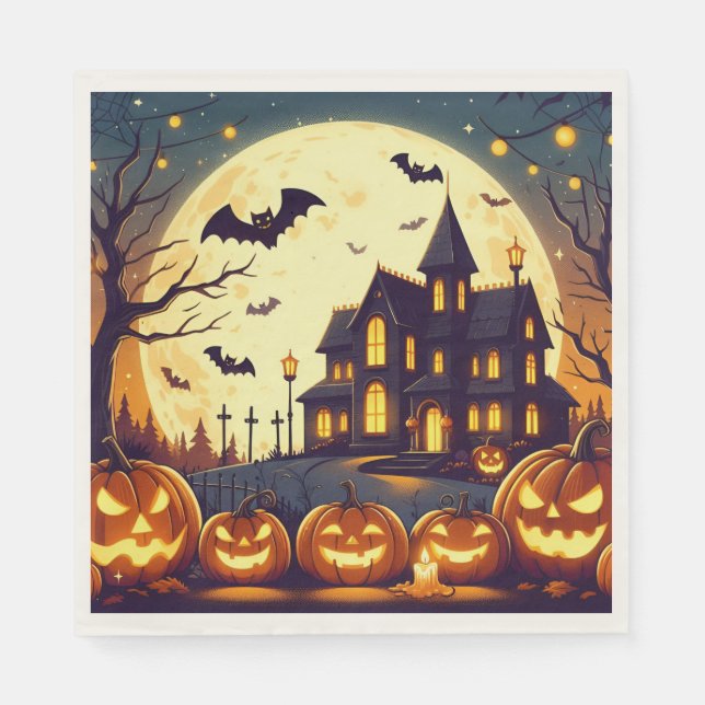 Guardanapo De Papel Halloween Haunted House (Frente)