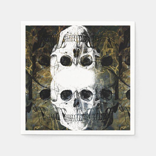 Guardanapo De Papel Halloween Horror - Grafite de 3 Caveiras Explode (Frente)