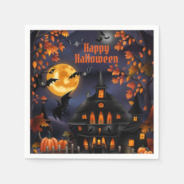 Guardanapo De Papel Halloween House (Frente)