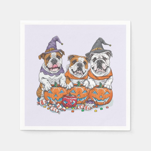 Guardanapo De Papel Halloween Inglês Bulls Pumpkin (Frente)
