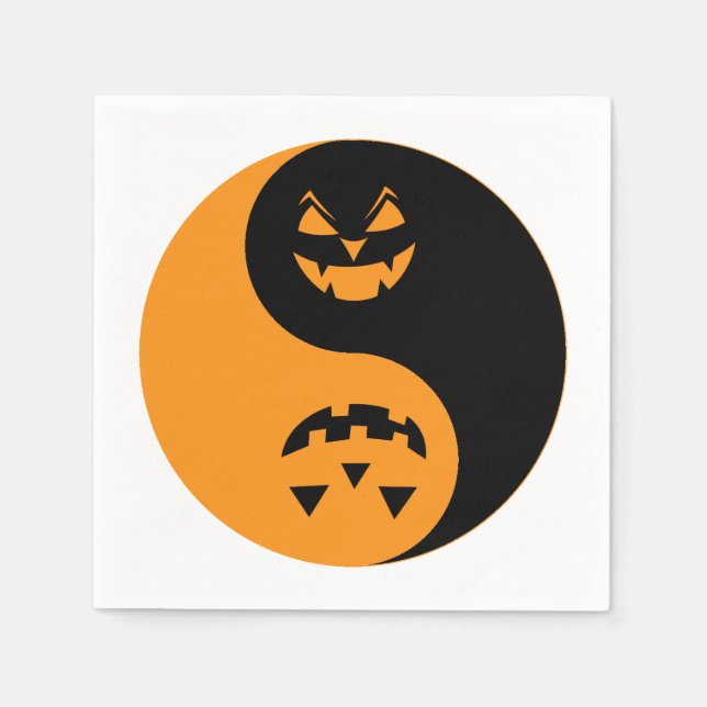 Guardanapo De Papel Halloween Jack o-lantern Yin Yang (Frente)