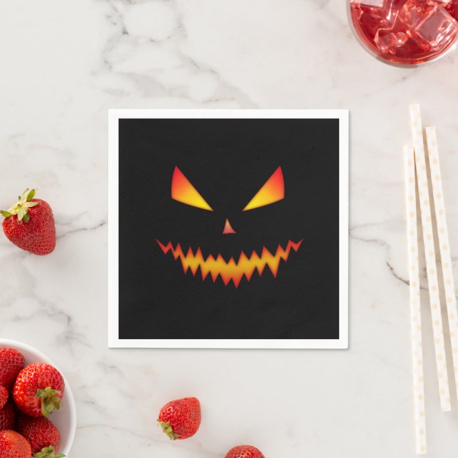 Guardanapo De Papel Halloween Jack O'Lantern encara um mau legal e ass (Insitu)