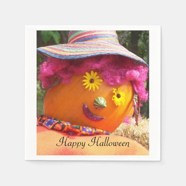 Guardanapo De Papel Halloween Lady Scarecrow (Frente)