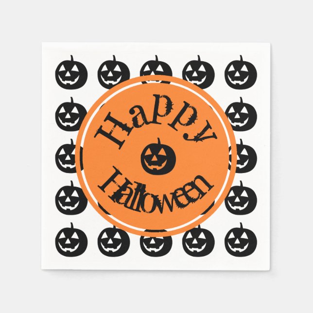 Guardanapo De Papel Halloween Modern Pumpkin (Frente)