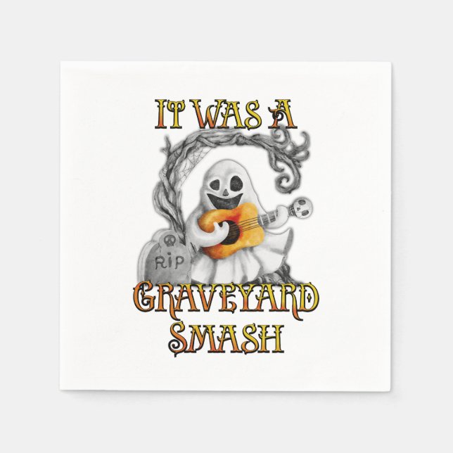 Guardanapo De Papel Halloween Monster Mash Ghost Graveyard Smash (Frente)