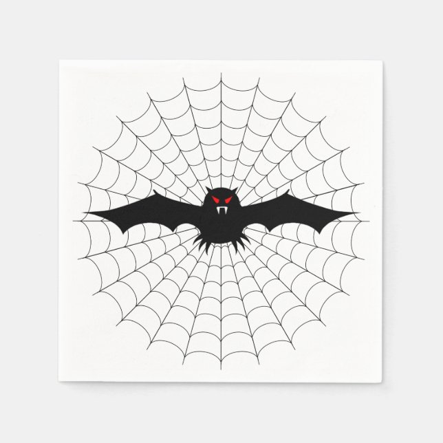 Guardanapo De Papel Halloween Napkin/Spider Web e Bat (Frente)