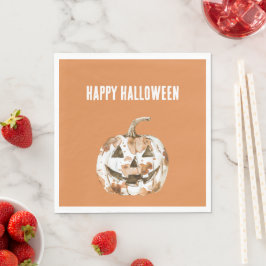Guardanapo De Papel Halloween Ocidental Cowgirl Cowboy Laranja Abóbora