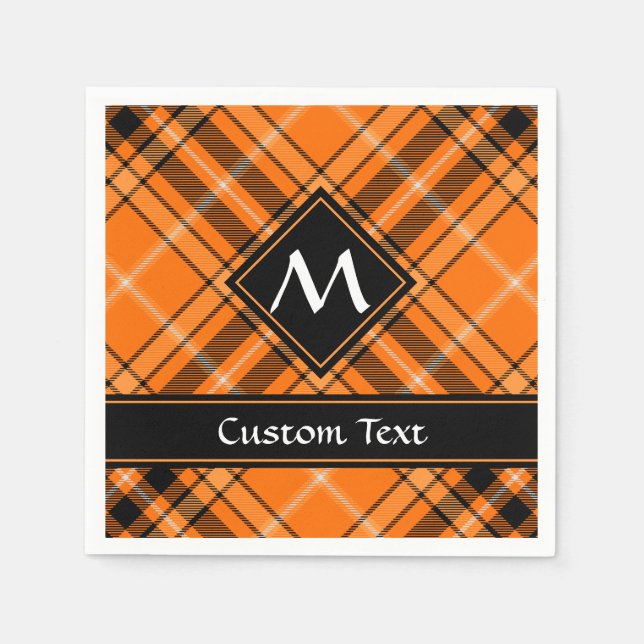 Guardanapo De Papel Halloween Orange Tartan (Frente)