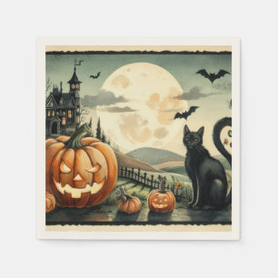 Guardanapo De Papel Halloween/outono/Outono/Abóbora/gato